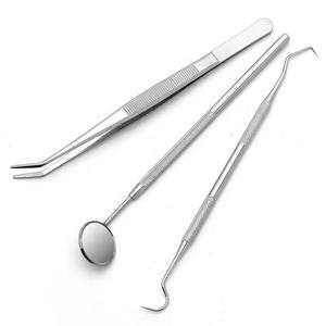 Kit manuel RSI RED 3-en-1 en acier inoxydable : sonde, forceps et miroir buccal pour le nettoyage dentaire - Product Image 6