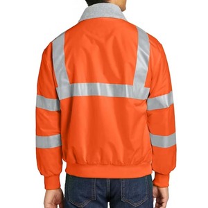 Chaqueta Cortavientos Impermeable de Seguridad Reflectante ANSI Clase 1 Personalizada de Fábrica con Luz LED y Cremallera - Product Image 3