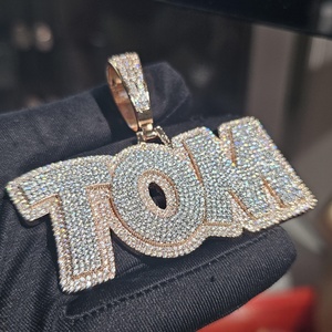 Colgante de Moissanita para Hombre, Plata 925, Estilo Hip Hop, con Nombre Personalizado, Joyería de Lujo Ligera, Regalo - Product Image 6