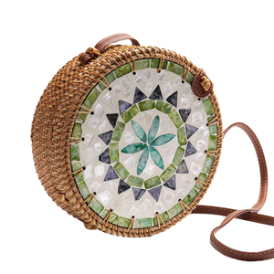 Sacs ronds en rotin pour femmes, sac en rotin et cuir de Bali, sac en rotin de créateur, vente en gros directe d'usine, prix compétitifs, taille personnalisable - Product Image 1