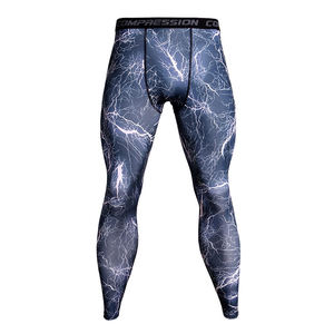 Leggings de Compresión para Hombre, Cintura Elástica, Estiramiento en 4 Direcciones, Secado Rápido, Poliéster y Spandex, para Gimnasio, Fitness, Impresión Personalizada, al por Mayor - Product Image 2