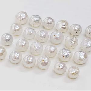 Perles de culture d'eau douce baroques blanches AAA, rondes, percées, 10*10 à 12*12 mm, cabochons, pierres précieuses naturelles pour la fabrication de bijoux - Product Image 1