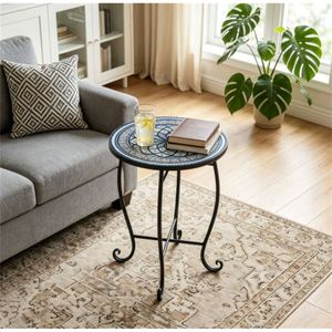Table d'appoint décorative robuste blanche à base en X pour intérieur, extérieur, patio, jardin et salon - Product Image 5