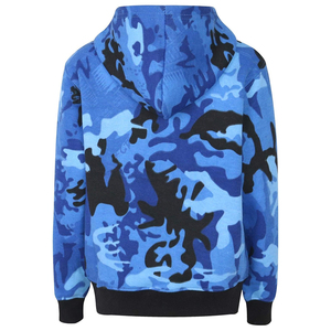 Ensemble de survêtement à capuche camouflage bleu pour homme adulte, manches longues, fermeture éclair, avec poches latérales, style décontracté, automne - Product Image 3