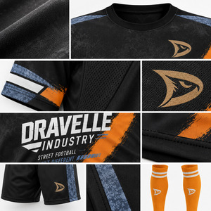 Fabricant professionnel de kits de football personnalisés par sublimation : uniforme de football complet pour équipe avec maillot à manches courtes col en V et short - Product Image 6
