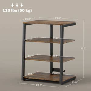 Mobile TV in Legno Rustico Marrone Personalizzato con Ripiani Regolabili e Porta Prolunga per TV da 28 Pollici - Product Image 3
