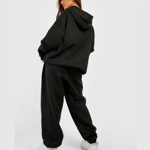 Unisex XL Custom Logo Hooded Solid Fleece <b>Jogger</b> Sweatshirt Sweatpants Winter Tracksuit 2 Piece Set Plus Size Printed Techniques - Product Image 4