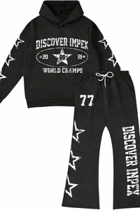 Conjunto Deportivo de Dos Piezas Discover-Impex 2026, Sudadera con Capucha y Pantalones Estampados de Alta Calidad, Ropa Urbana Informal a la Moda - Product Image 2