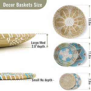 Plaques murales décoratives en jonc de mer tissé à la main |   Plateaux ronds décoratifs en paille pour le salon, la chambre à coucher et l'intérieur des hôtels - Product Image 2