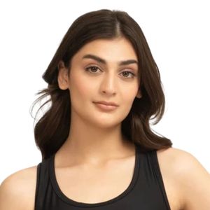 <b>Women</b> <b>Black</b> Sports Bra Racerback <b>Crop</b> <b>Top</b> Athletic Tank with Lime Green Band Sleeveless Workout Yoga Fitness Training - Product Image 2