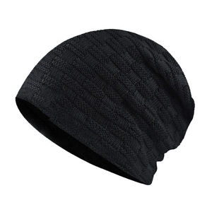 Deep Double Fold Detail <b>Beanie</b> Hat Men Storage Heavy <b>Fleece</b> Sportswear Heavy Weight Warm Skull Covers - Product Image 1