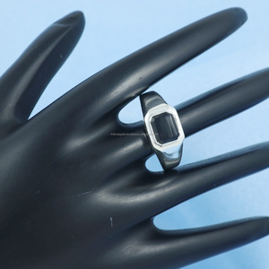 Anillo de boda de cristal de lujo original para hombre, Plata de Ley 925 de primera calidad, hecho a mano, Cuadrado ovalado, corte de pera, regalo religioso ajustable - Product Image 6