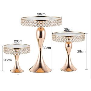 Luxury Handmade Gold <b>crystal</b> Cake <b>stand</b> dessert display for wedding and party for home hotel decorations - Product Image 3
