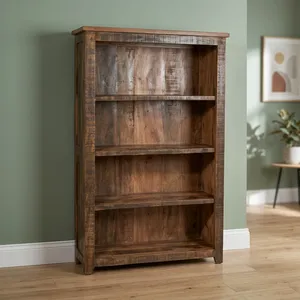 Estantería Rústica de Madera Maciza, Librería Abierta para Sala de Estar, Dormitorio u Oficina - Product Image 2