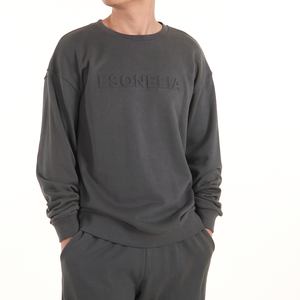 Ensemble de survêtements décontractés pour hommes avec logo personnalisé, sweat-shirt et pantalon de survêtement à motif uni pour l'hiver, écologiques - Product Image 4