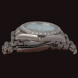 Nuevo Reloj de Lujo con Bisel Completamente Adornado con Diamantes, Personalizado con Esfera Azul Claro, Estilo Hip Hop, con Diamantes Moissanite - Product Image 6