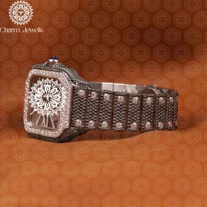 Montre de luxe pour homme Charm_Jewells en acier inoxydable, cadran carré de 40 mm, mouvement mécanique analogique, verre, fermoir papillon, étanche 10 bars - Product Image 2