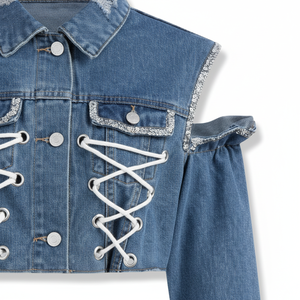 Chaquetas Vaqueras de Moda para Mujer, Chaqueta Vaquera de Lona y Piel de Oveja de Alta Calidad, Gran Venta, Última Tendencia, OEM - Product Image 5