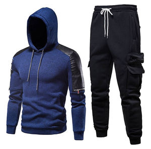 Conjunto Deportivo de 2 Piezas para Hombre, 100% Algodón, Sudadera con Capucha y Pantalones Deportivos, 350GSM, Grueso, Invernal, Atlético, con Logotipo Personalizado OEM - Product Image 1
