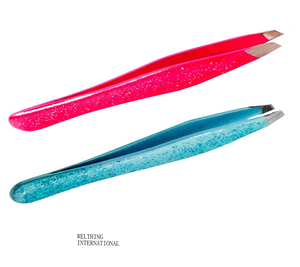 Private Label Stainless Steel Eyebrow Tweezers <b>Set</b> with Slanted Tip for Hair Removal & Beauty Use - Product Image 1