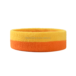 Bandeau de sport orange jaune fin en coton antidérapant - Product Image 4