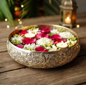 Handmade Metal Urli Bowl with Unique Texture for Artistic Home Decor and Gifting - Product Image 2