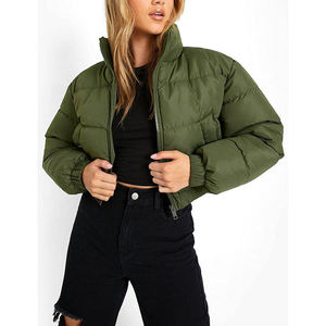 Chaqueta Corta Acolchada de Punto Personalizada, Chaqueta de Invierno Moderna para Mujer, con Capucha, Transpirable, con Forro de Algodón Ecológico - Product Image 4