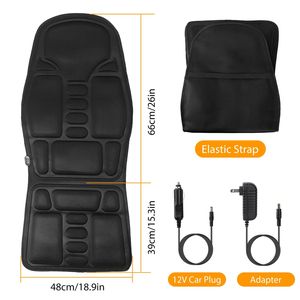 Cojín Masajeador Eléctrico para Espalda con 8 Modos de Vibración, 3 Niveles de Intensidad, Función de Calor, para Asiento de Coche, 4 en 1, Relajación - Product Image 4