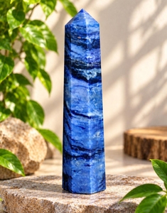 Torre de Piedra Preciosa de Sodalita Azul Pulida con Punta de Lápiz, para Sanación - Product Image 2