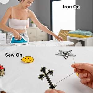 26 parches de cruz, parches termoadhesivos de bordado de cruz, parches decorativos de reparación, parches vintage DIY para ropa - Product Image 5