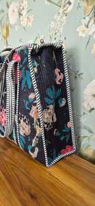 Sac fourre-tout matelassé en coton, motif imprimé à la main, réutilisable, lavable, écologique, poches intérieures/extérieures, style classique, personnalisable - Product Image 4