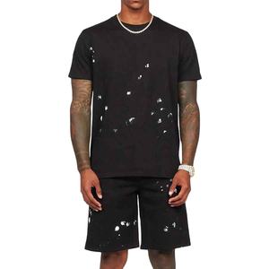 Custom Men T <b>Shirt</b> And Shorts Set Summer Two Piece Outfit Cotton Gym Wear Streetwear Oem Wholesale Factory Direct - Product Image 1