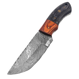 Cuchillo de Caza Personalizable OEM Hecho a Mano de Acero Inoxidable con Borde Dentado, Punta Clip, Mango de Madera y Funda de Cuero - 3 Años de Garantía - Product Image 4