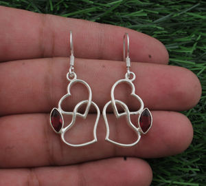 925 Sterling Silver Red <b>Garnet</b> Quartz Drop <b>Earrings</b> for Women 5A Grade Deep Red Gemstone Luxury Party Jewelry Wholesale - Product Image 4