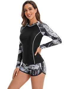 <b>Women</b> <b>Rash</b> <b>Guard</b> Long Sleeve With Shorts Printing Surfing <b>Rash</b> <b>Guard</b> Shorts Back With Shorts Beachwear - Product Image 4