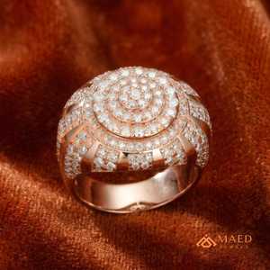 Bague Halo Cluster en Moissanite Or Rose pour Homme, Style Hip Hop, Bijou de Luxe Sertie de Pierres, Cadeau Premium pour Homme - Product Image 6
