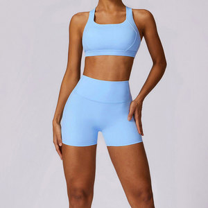 Ensemble de yoga lavande : Leggings évasés taille haute et veste longue zippée en Spandex/Nylon, extensible dans les quatre sens, respirant, sans coutures, couleur unie - Product Image 1