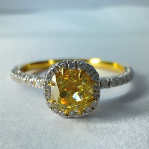 Cushion & Round Diamond Ring in 14K Yellow Gold | 1.00 CT Women's Fine Jewelry - Product Image 6