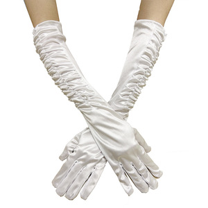 Gants de mariée en satin froissé de 45 cm de long pour femmes, parfaits pour l'opéra, les mariages, les fêtes et les spectacles sur scène - Product Image 2