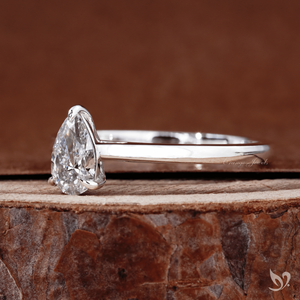 Anillo de Compromiso con Diamante Corte Pera Pequeño de 0.50 Ct, Cultivado en Laboratorio, Certificado IGI, Oro Blanco de 10k, Anillo de Boda Minimalista Solitario, Regalo - Product Image 3
