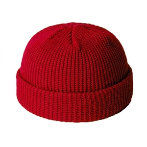 Gorro de Punto Rojo Sólido 100% Acrílico, Casual de Invierno para Adultos, 58-60CM, Unisex, para Exteriores - Product Image 1