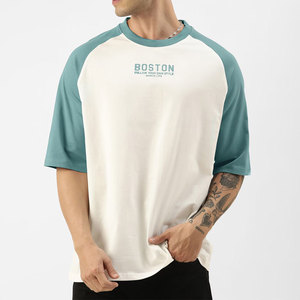 Men's Breathable <b>Raglan</b> <b>Sleeve</b> <b>T</b>-<b>Shirt</b> O-Neck Casual Oversized Fit Regular Length 100% Cotton Jersey Material - Product Image 1