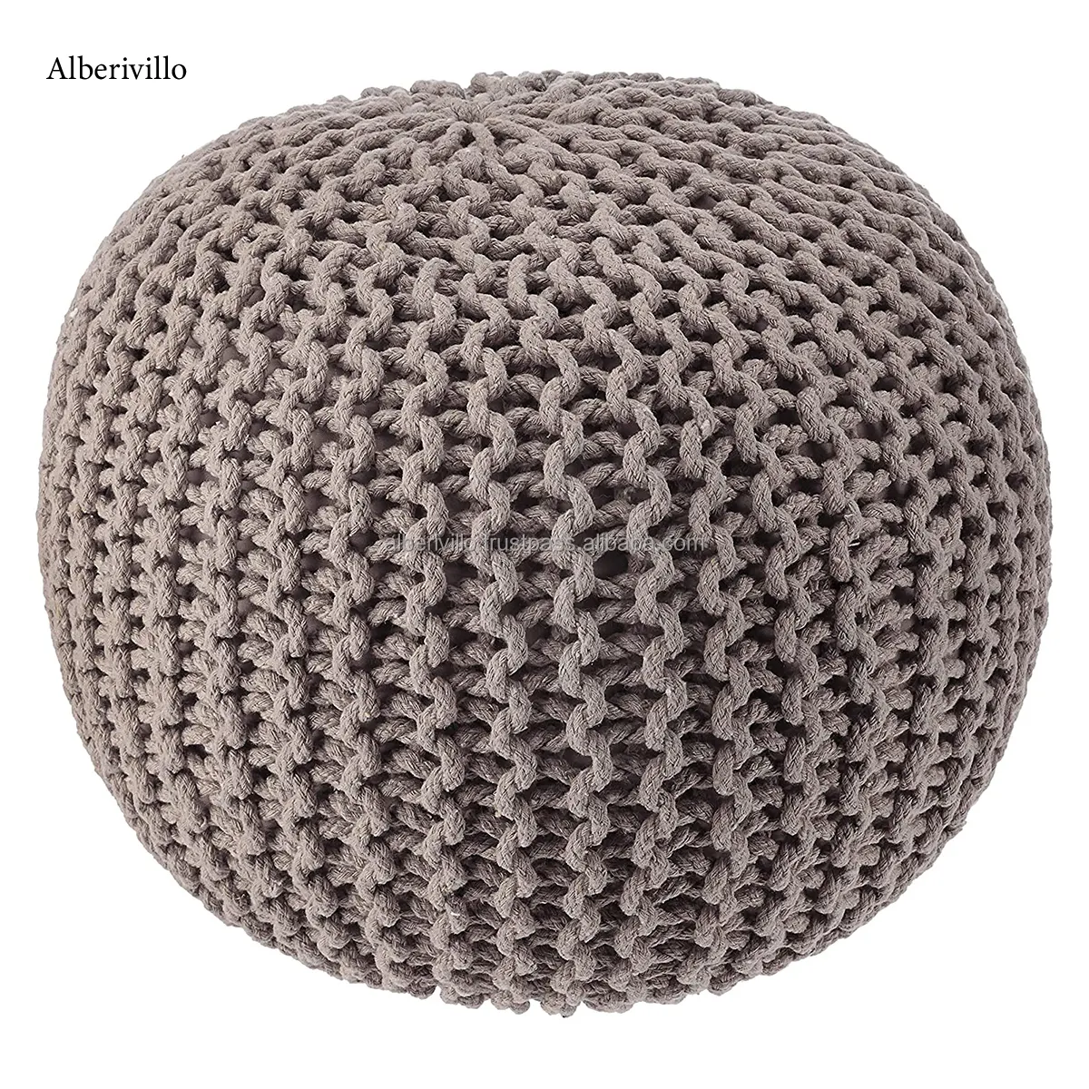 Top Quality Cotton Cord Hand Crochet Round Pouf Footstool Ottoman Poufs