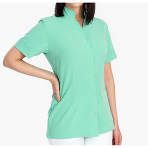 Tunique de mode personnalisable pour femmes, uniforme de salon de beauté et SPA, haut d'hôtel à col en V avec fente latérale - Product Image 6