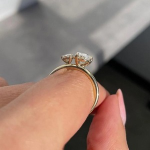 Pear Cut Moissanite Ring 925 Sterling Silver Gold Plated Two Stone Prong Set Engagement Wedding Jewelry Custom - Product Image 6