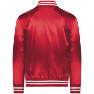 Veste en satin rouge pour homme, col rabattu, coupe classique, fermeture à un bouton, style décontracté, vêtement d'automne - Product Image 5