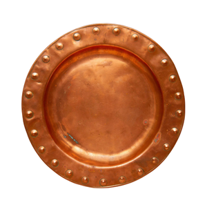 Assiettes de présentation rondes en cuivre, faites à la main, en métal poli, design minimaliste pour la table à manger - Product Image 2