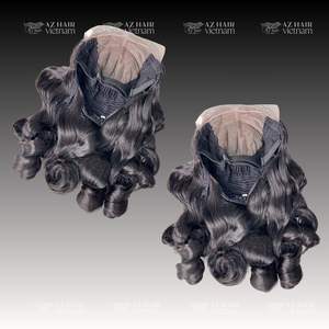 Perruques à boucles rebondissantes, perruques Lace Front 5x5 avec pointes bouclées, 100% cheveux vietnamiens bruts, cheveux vierges avec cuticules alignées - Product Image 4