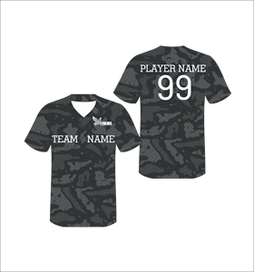 เสื้อเบสบอลแบบสั่งทำพิเศษลายพรางคอวีติดกระดุมเต็มตัวสำหรับผู้ชาย ผลิตจากโพลีเอสเตอร์ เหมาะสำหรับเป็นชุดทีม - Product Image 1