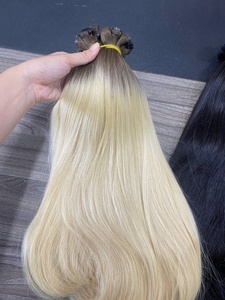 Extensions de cheveux Genius Weft, couleurs personnalisées, cuticules alignées, extrémités très lisses et épaisses, double tirage, 100g - Product Image 5